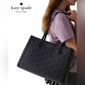 Kate Spade Signature Spade Flower East West Large Laptop Tote NWT